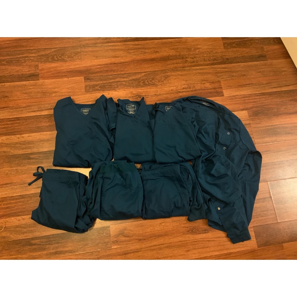 Caribbean blue Cherokee workwear scrub set bundle